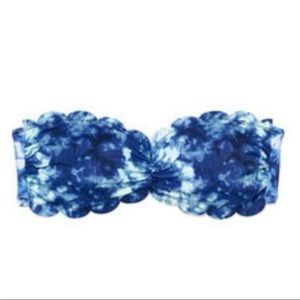 New Victoria's Secret PINK Scalloped Bikini Swim Top XS - Tie Dye